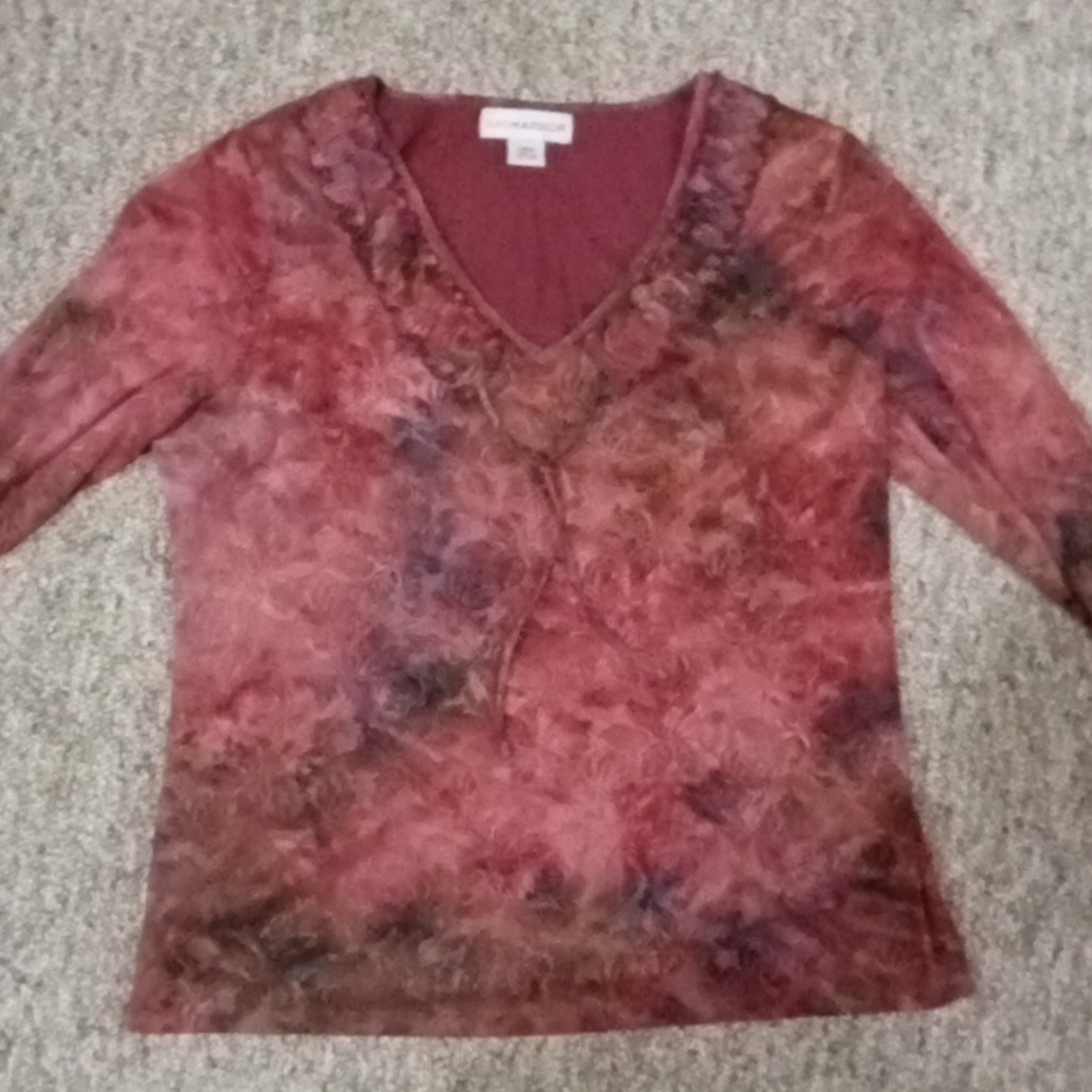 Large SagHarbor burgundy shirt